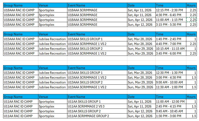 ID CAMP SCHEDULE FOR WEBSITE